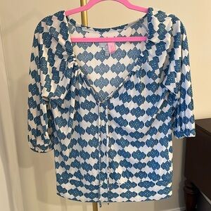 Joie Top ~ Abstract Design with Adjustable Keyhole Neckline